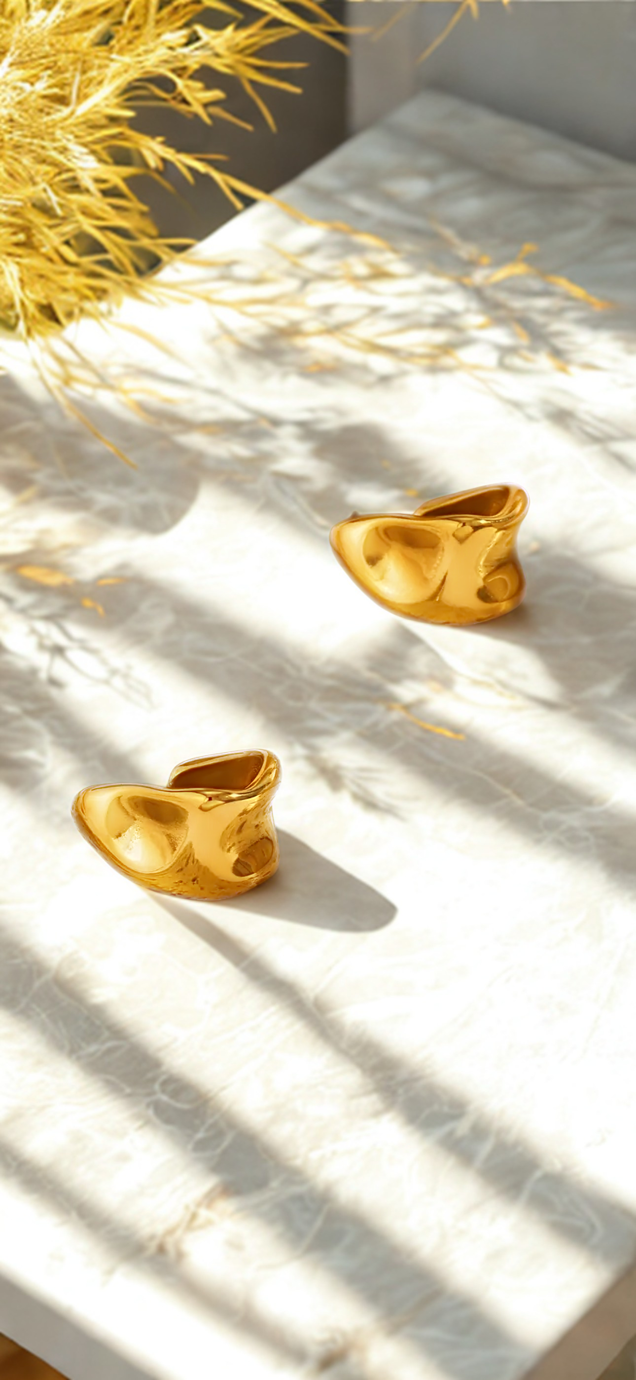 Dented Gold Earrings