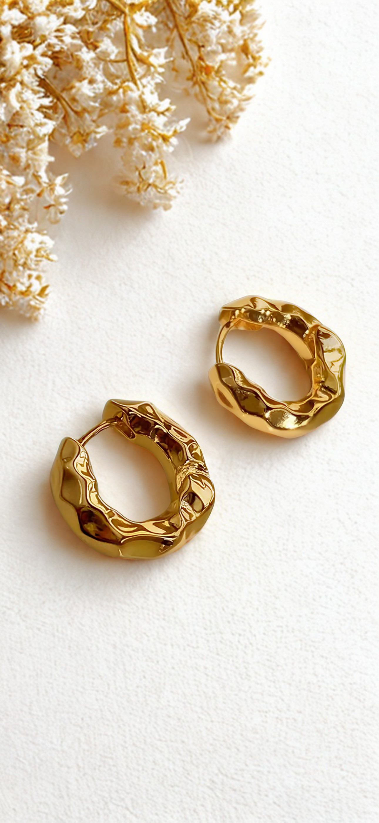 Pleated Hoop Earrings